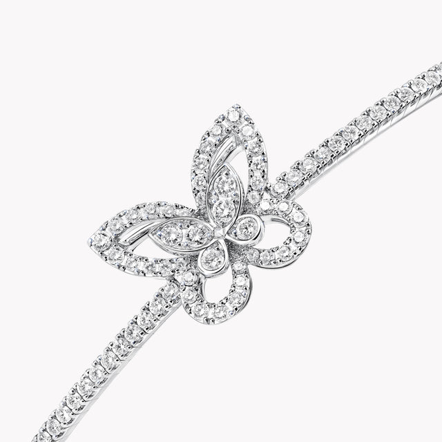 Butterfly Silhouette Diamond Bangle