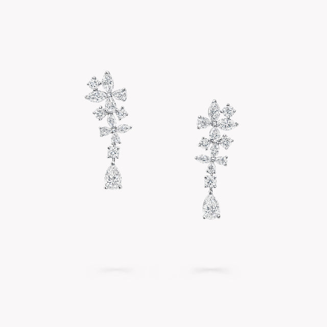 Classic Butterfly Diamond Drop Earrings