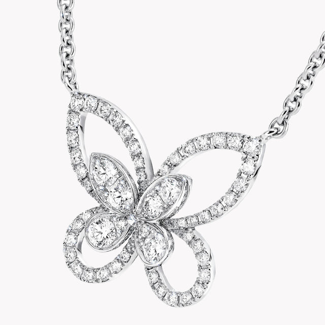 Butterfly Silhouette Diamond Pendant