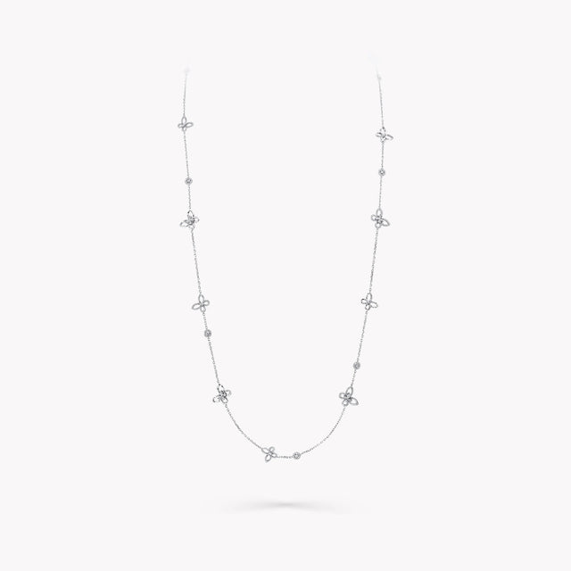 Butterfly Silhouette Diamond Long Necklace