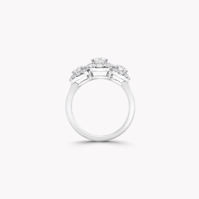 Icon Three Stone Round Diamond Engagement Ring