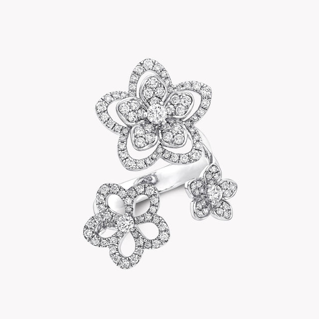 Wild Flower Triple Diamond Ring