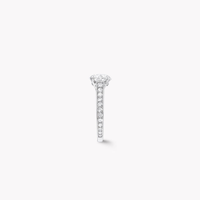 Flame Round Diamond Engagement Ring