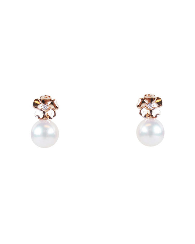Cherry Blossom Akoya Cultured Pearl Drop Earrings