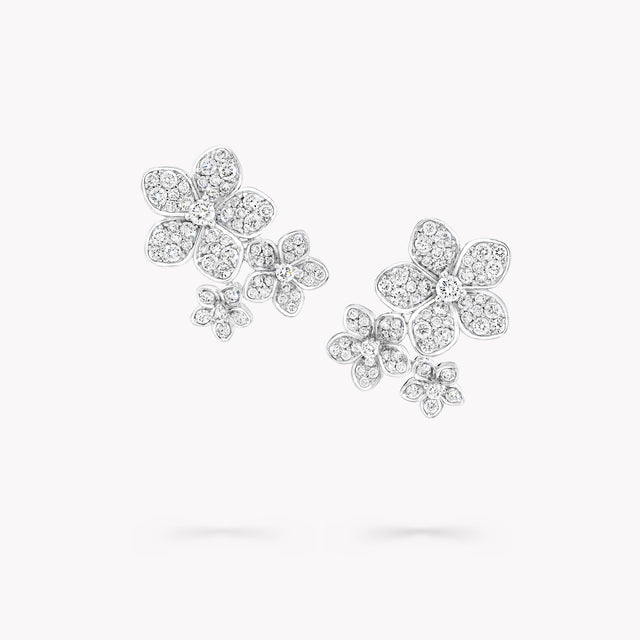 Wild Flower Diamond Cluster Stud Earrings