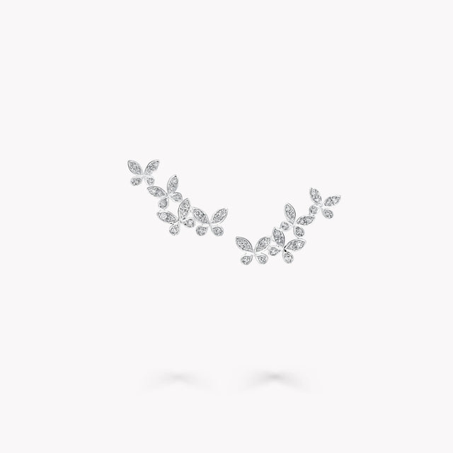 Pavé Butterfly Diamond Petite Ear Climbers