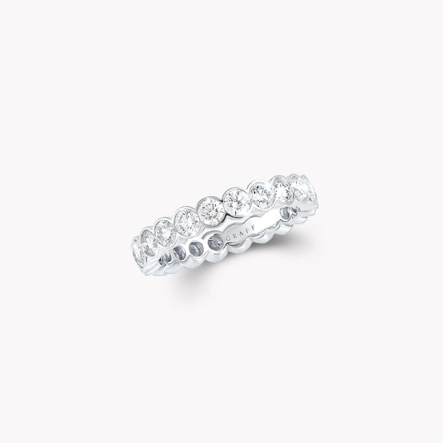 Bezel Set Round Diamond Wedding Band