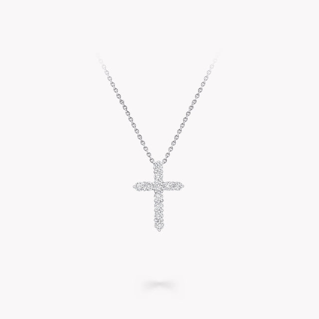 Round Diamond Cross Small Pendant