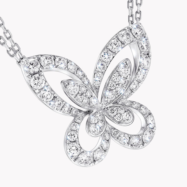 Butterfly Silhouette Large Diamond Pendant
