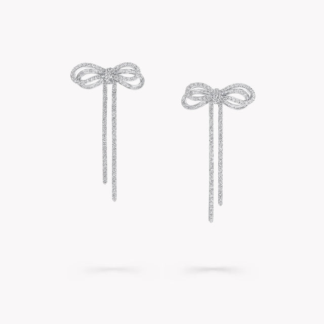 Tilda’s Bow Diamond Double Strand Earrings